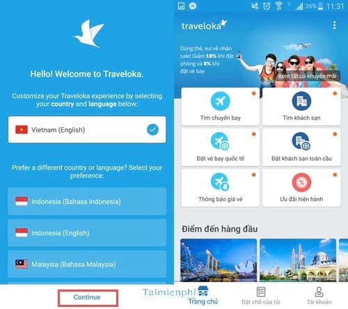 Traveloka một ứng dụng đặt phòng khách sạn và máy bay